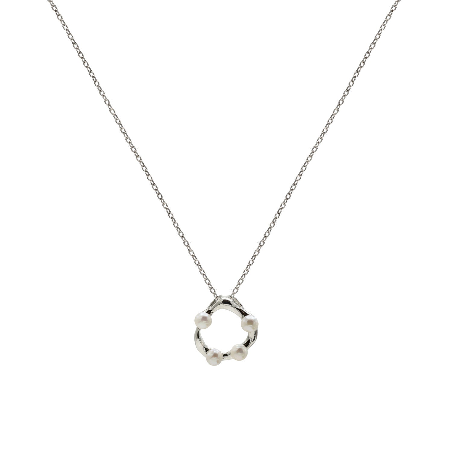 Collar · Collares originales de plata diseño irregular con mini perlas incrustadas