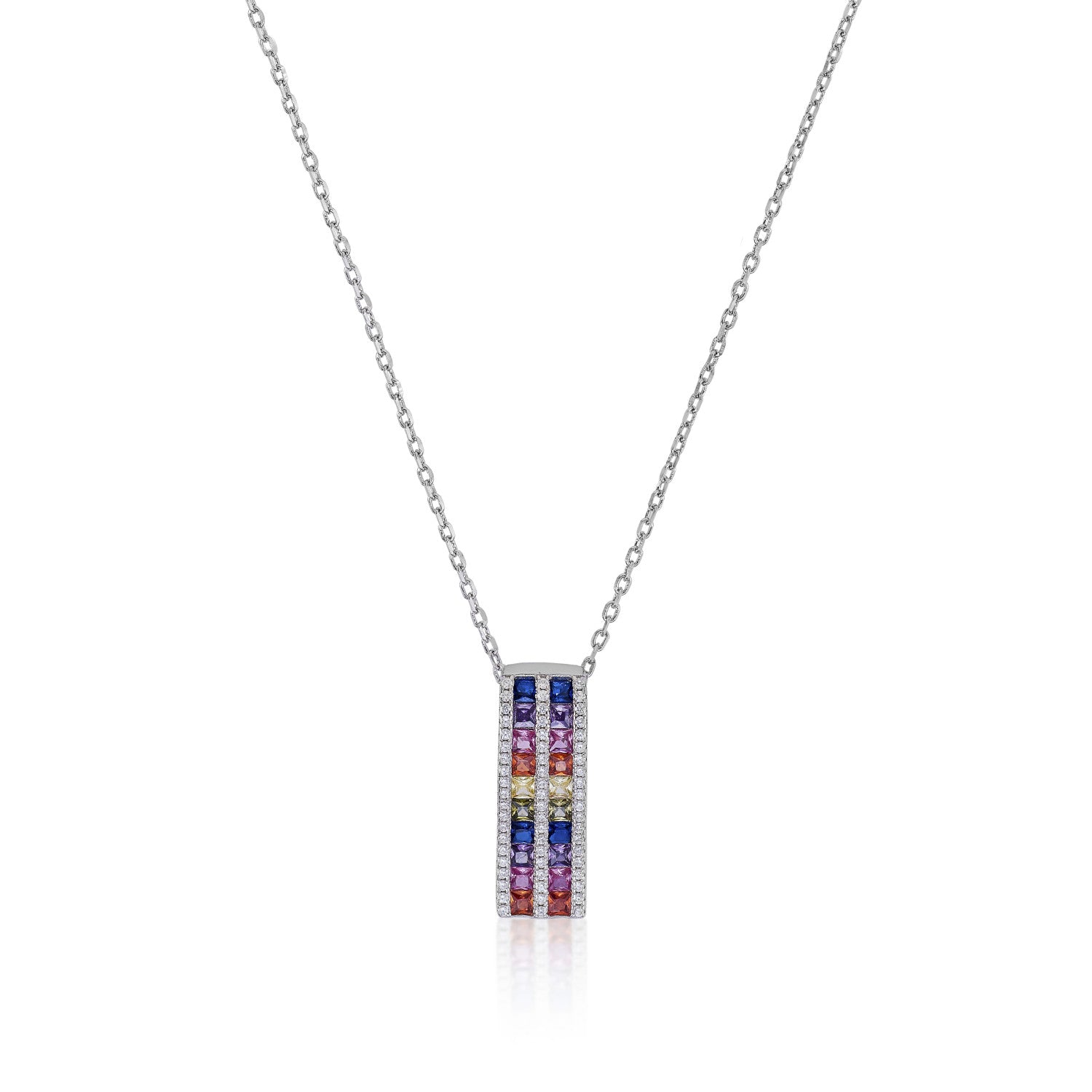 Necklaces with stones double rail multicolor design