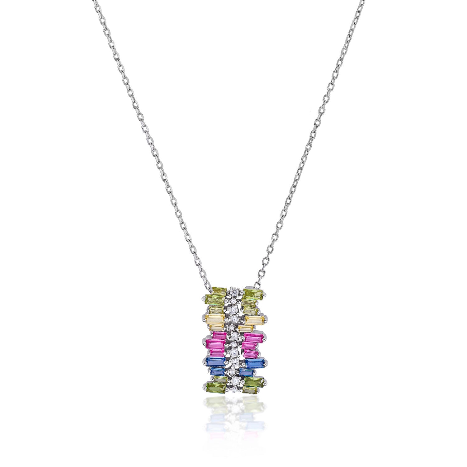 Necklaces with stones with multicolored gemstone design