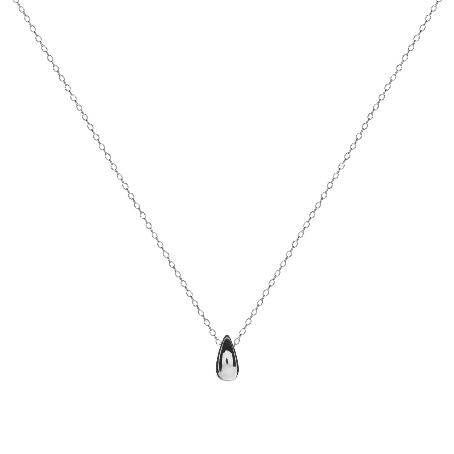 Small plain silver pendants with teardrop design
