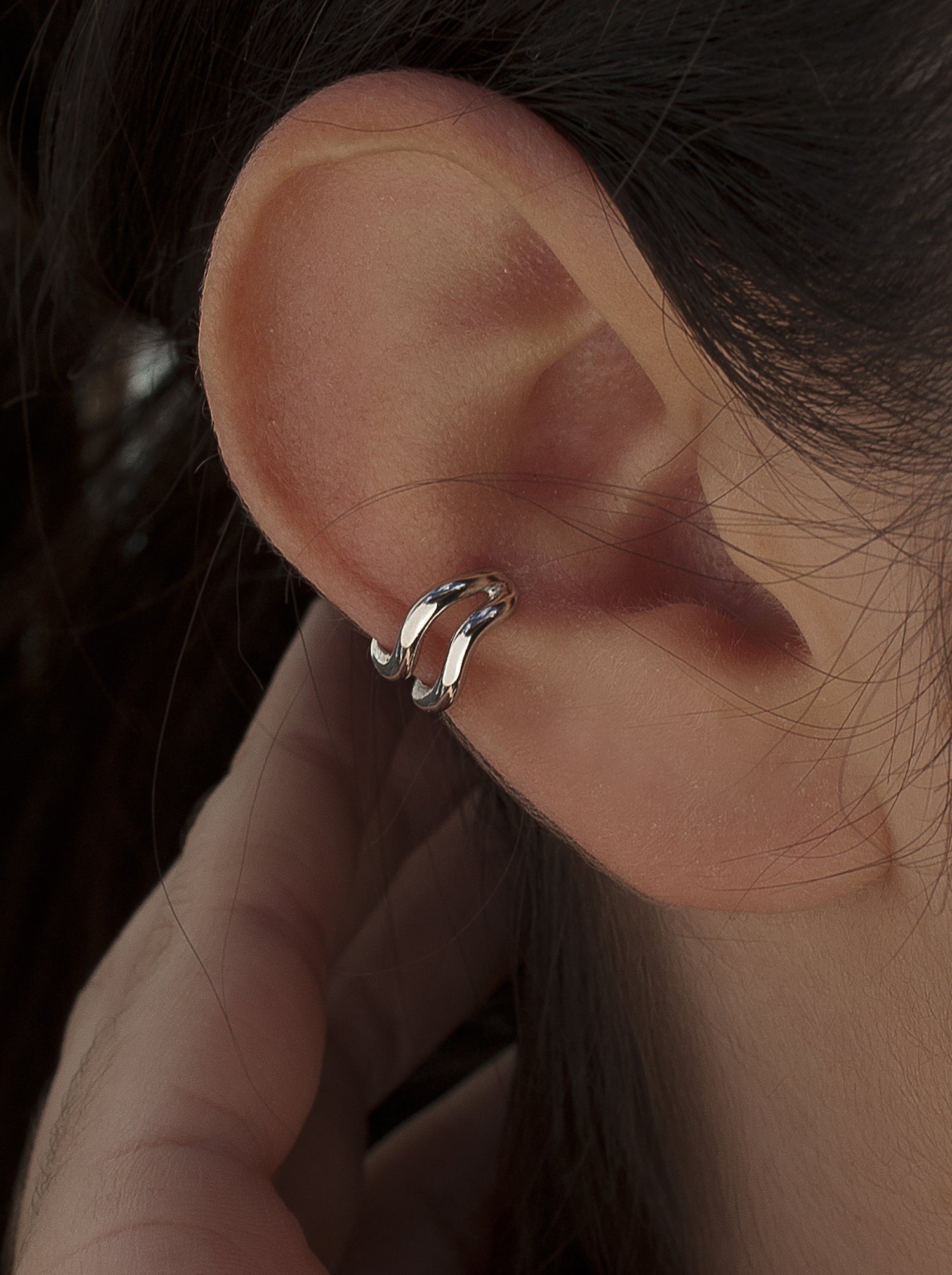 Ear cuff de plata formado por dos aros