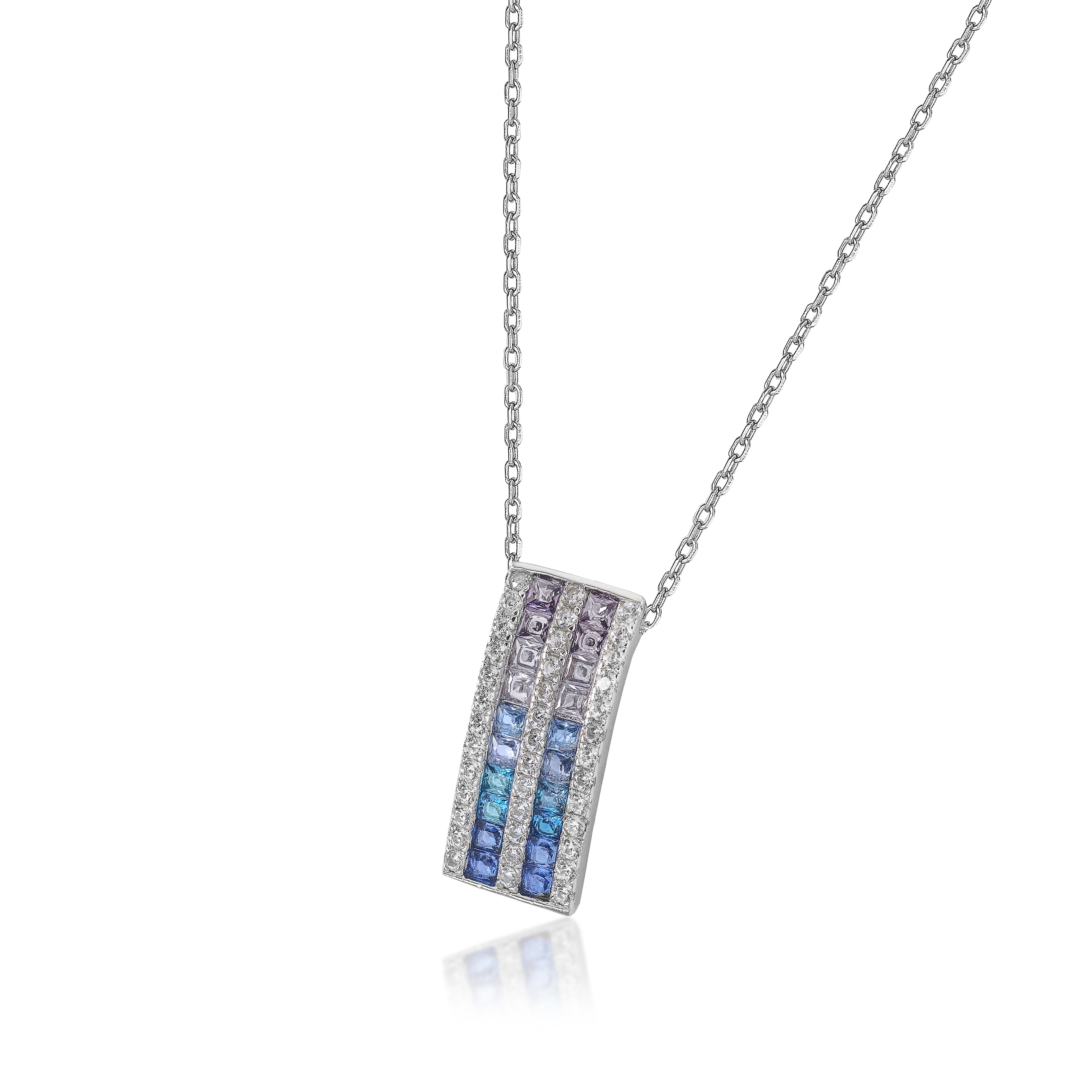 Necklaces with blue stones and zircons