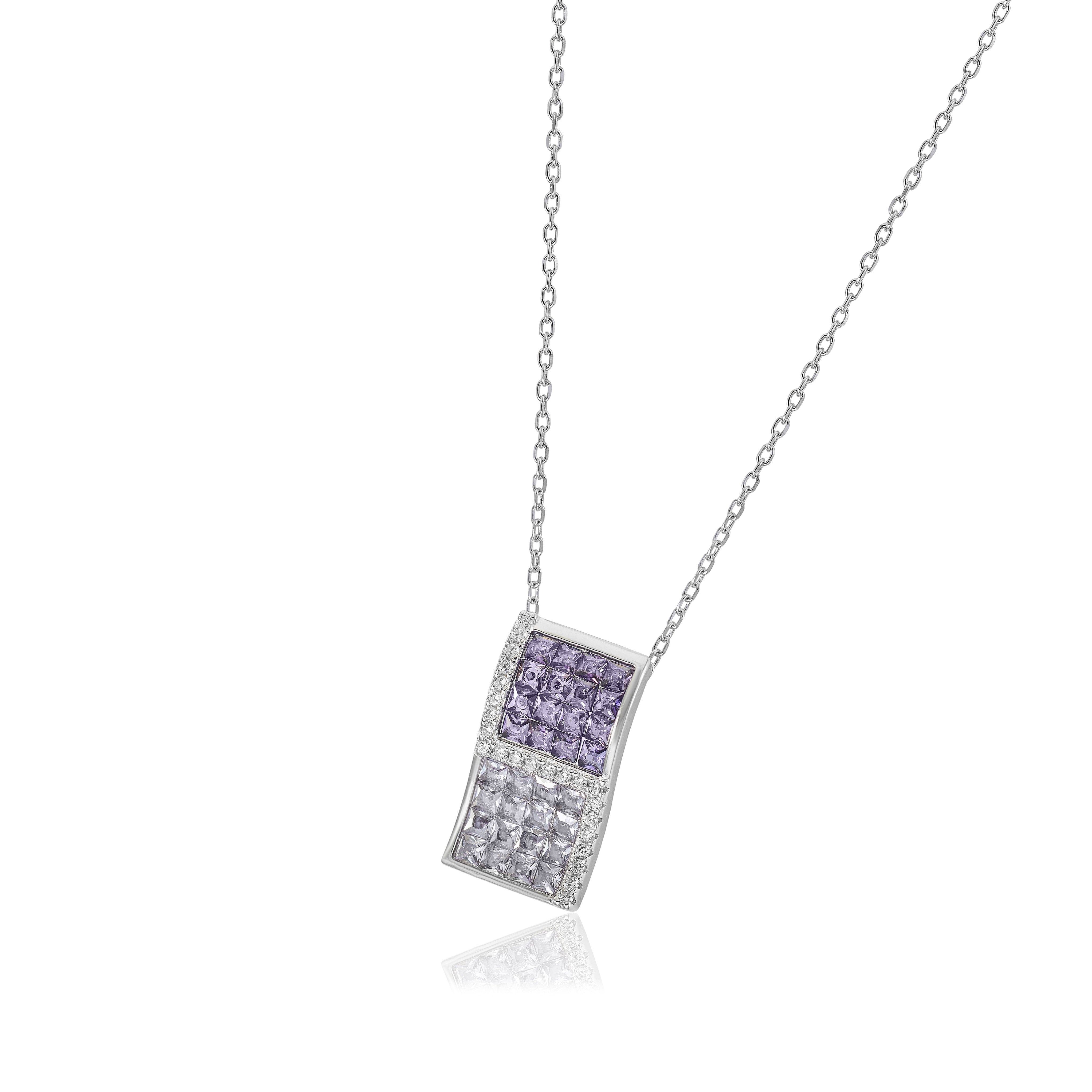 Necklaces with violet stones and zircons