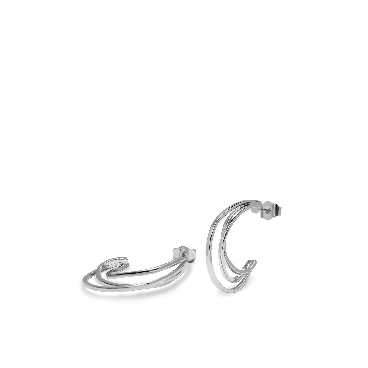 Earrings ring original design with irregular rails