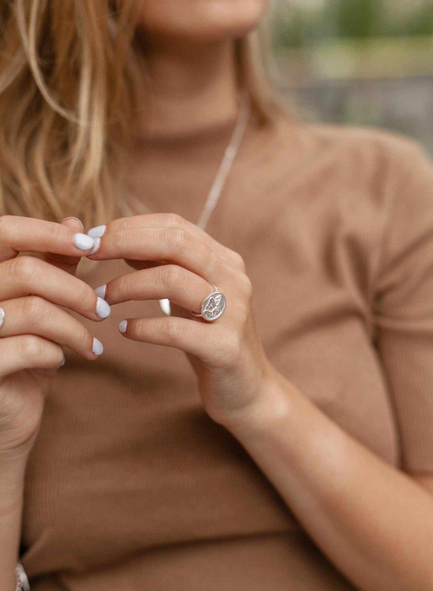 bague timbre design angel de argent LINEARGENT