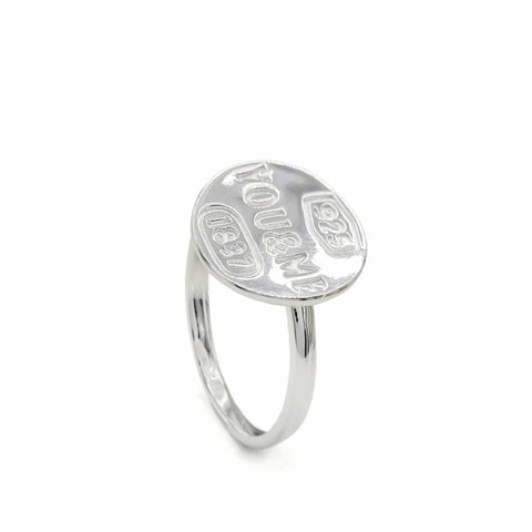 Anillo sello en plata diseño you&me-LINEARGENT