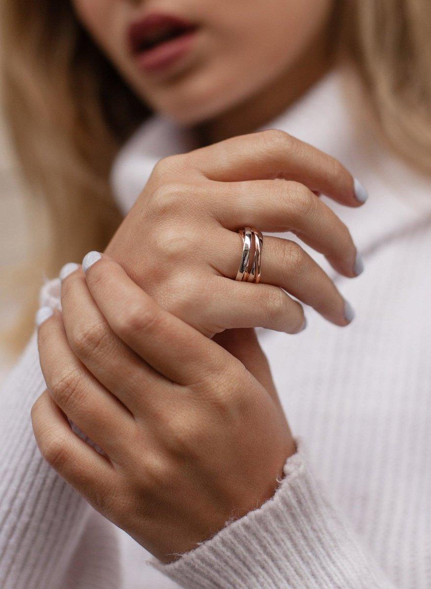 bagues larges de argent design quadruple LINEARGENT