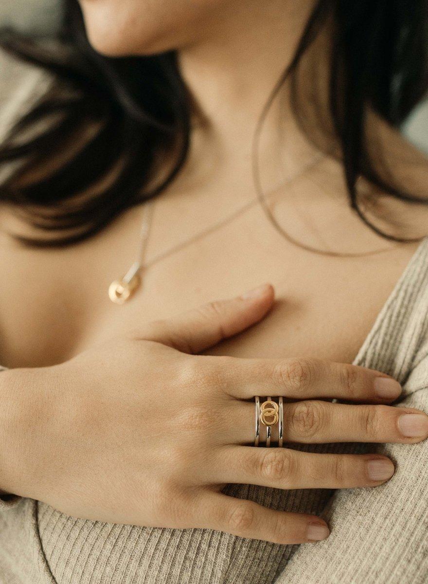 bagues larges detail circulaire  centralLINEARGENT