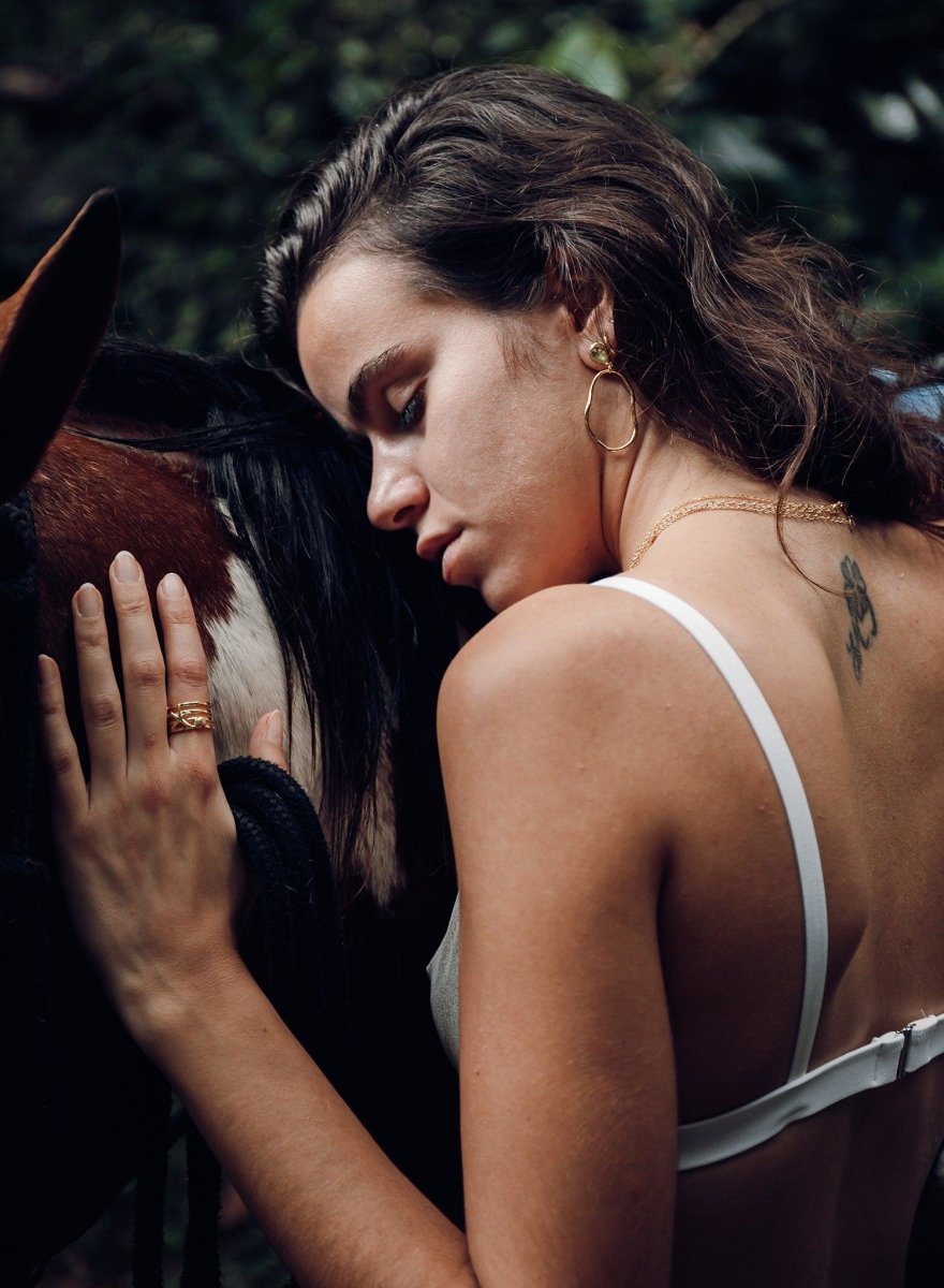 Anillos anchos diseño de motivos marinos