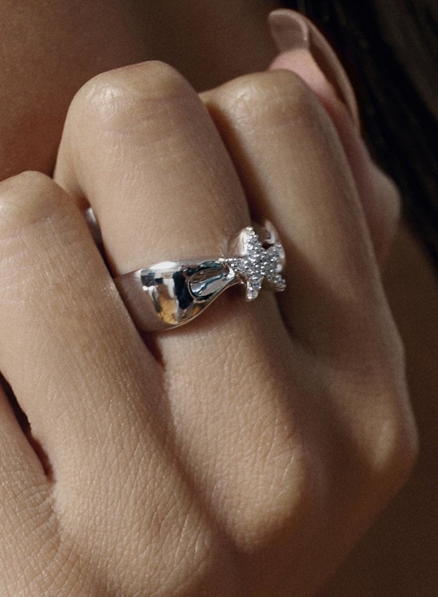 Anneaux zircons design de centralbrillante LINEARGENT