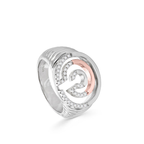 Anillos circonitas diseño en forma de ''c''-LINEARGENT