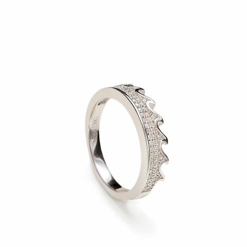 Anillos circonitas diseño grueso de púas-LINEARGENT