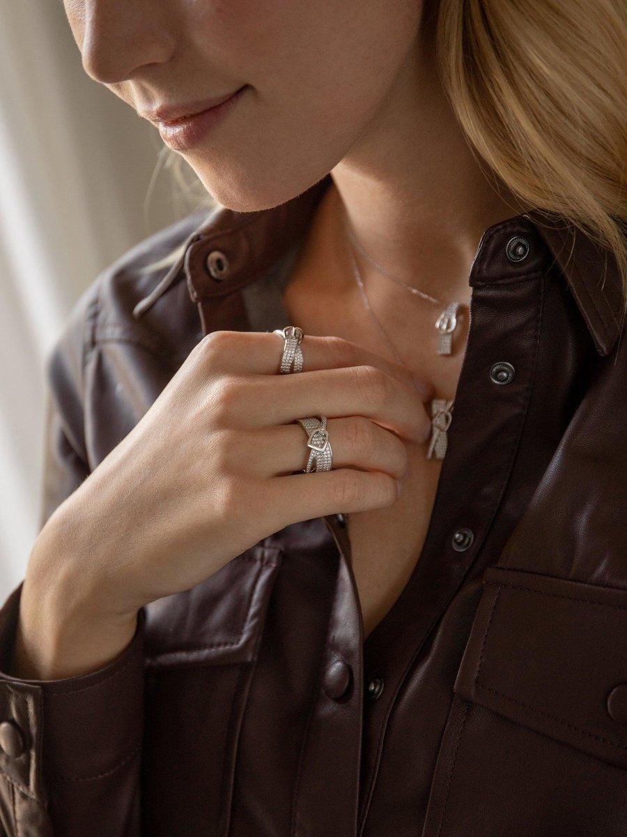 Anneaux zircons design LINEARGENT horizontale à deux LINEARGENT