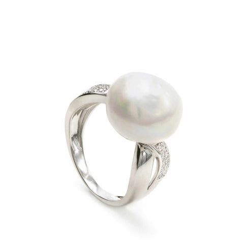 Anillos con perlas diseño irregular con circonitas-LINEARGENT