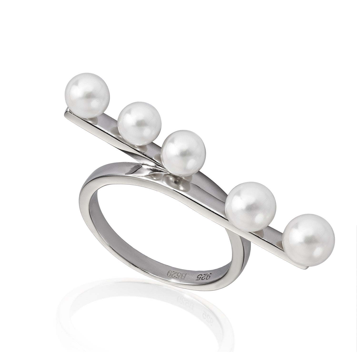 Anillos con perlas diseño minimalista-LINEARGENT