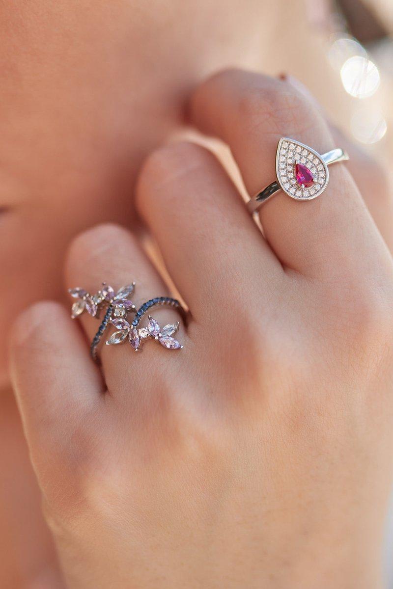 Bagues avec pierres design de LINEARGENT tonalité LINEARGENT