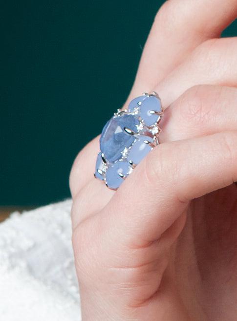 Bagues avec pierres design fleur de LINEARGENT