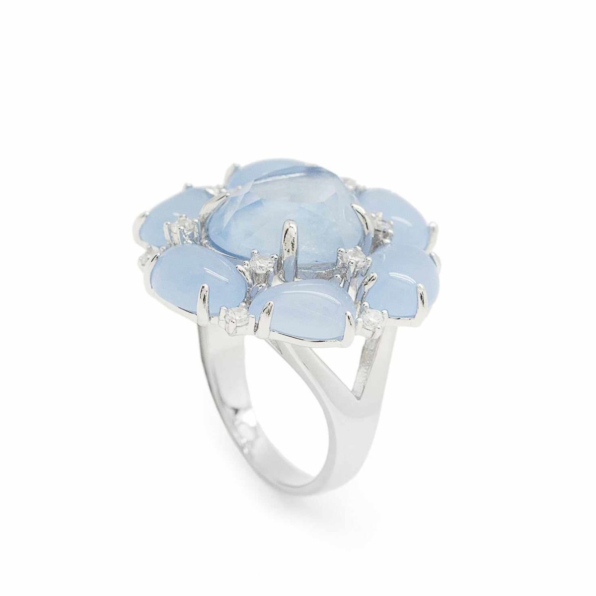 Bagues avec pierres design fleur de LINEARGENT