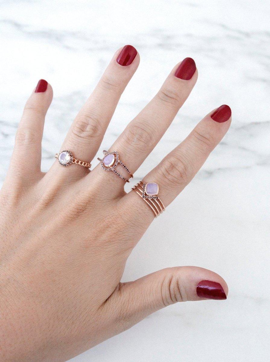 Bagues avec pierres design de  avec zircons-LINEARGENT