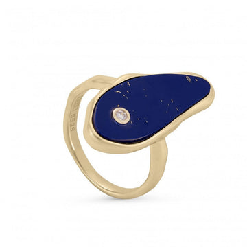 Anillos con piedras diseño irregular de lapislázuli