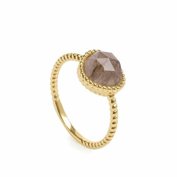 Anillos con piedras diseño labradorita irregular