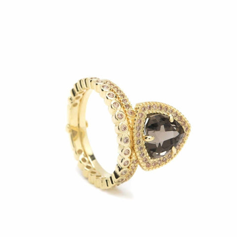 bagues avec pierres design original et zircons-LINEARGENT