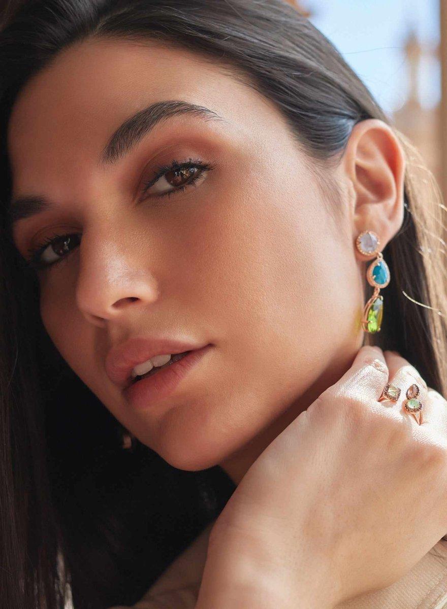 bagues avec pierres en argent design ouvert en LINEARGENT