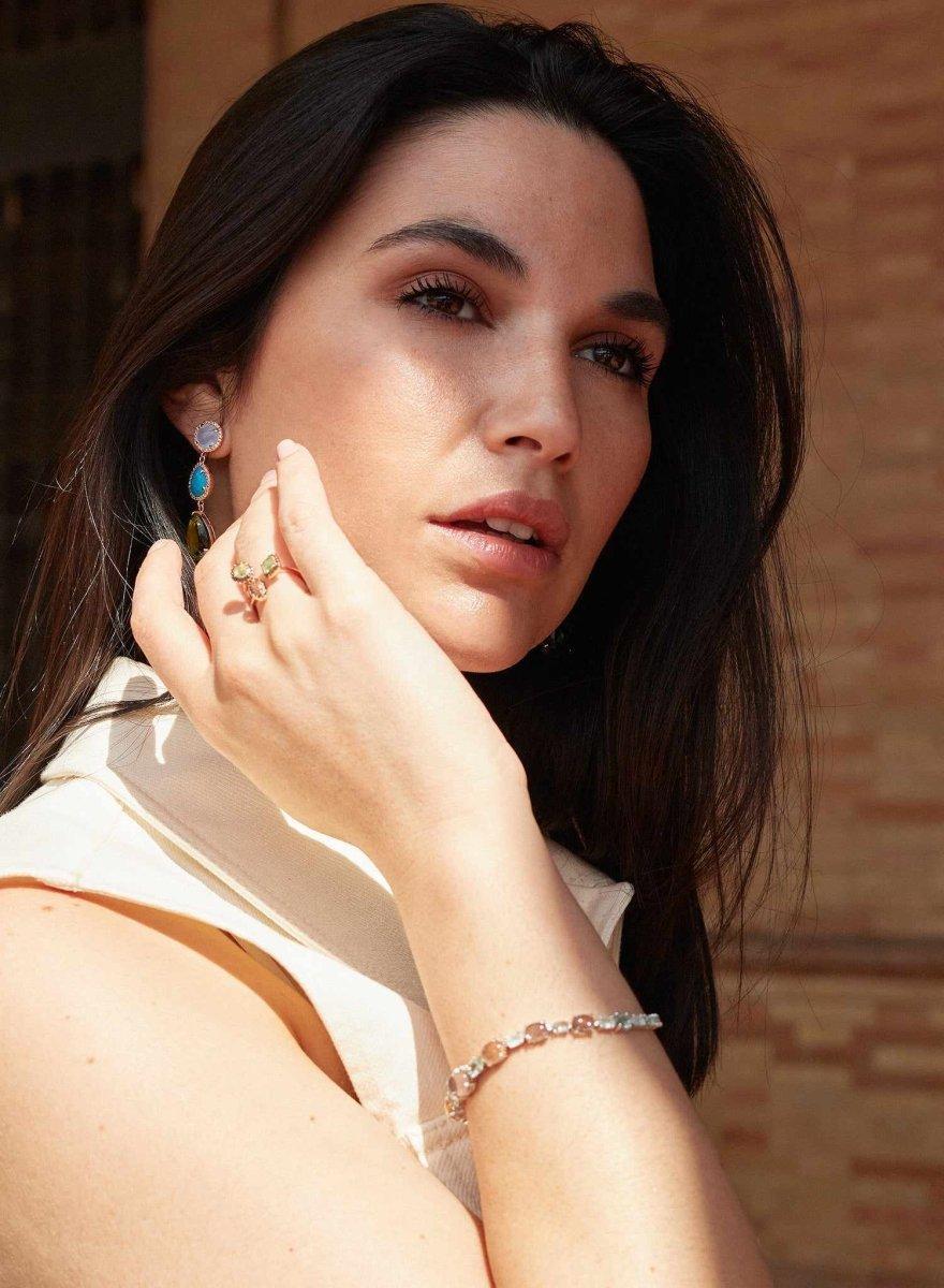 bagues avec pierres en argent design ouvert en LINEARGENT