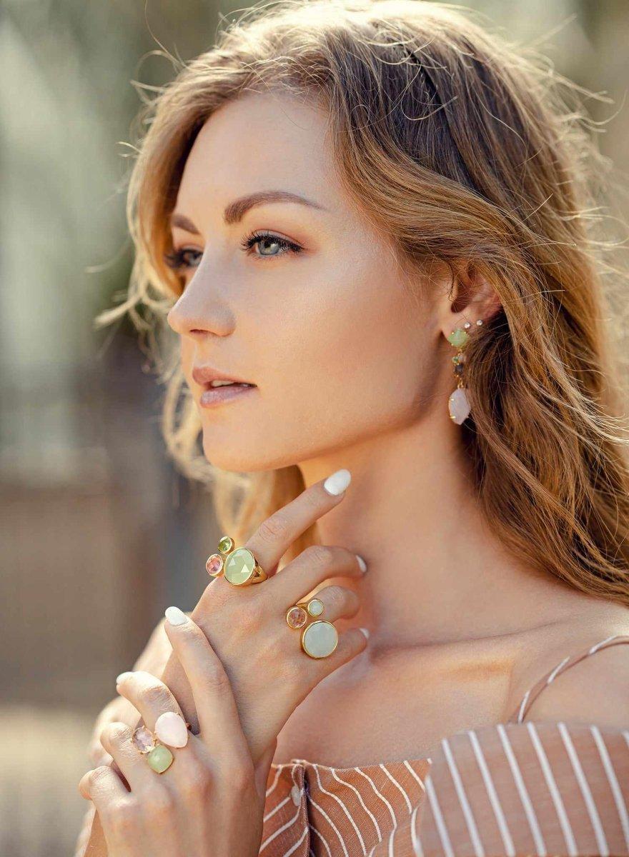 bagues avec pierres en argent triple LINEARGENT