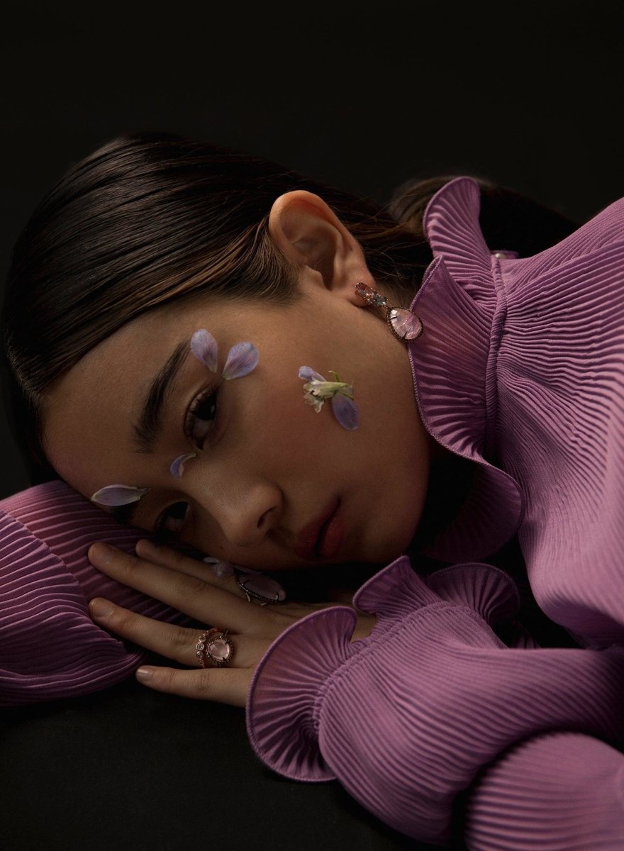 Rings with stones style double ring with zirconias