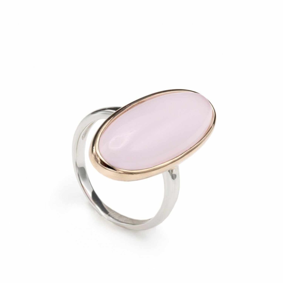 Anillos con piedras motivo central ovalado en rosa-LINEARGENT