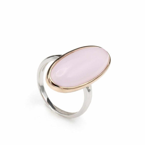Anillos con piedras motivo central ovalado en rosa-LINEARGENT