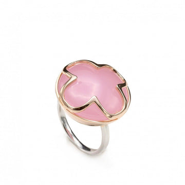 Anillos con piedras motivo diseño de flor rosa
