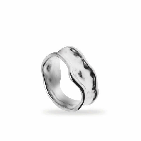 Anillos de diseño ancho irregular líquido-LINEARGENT