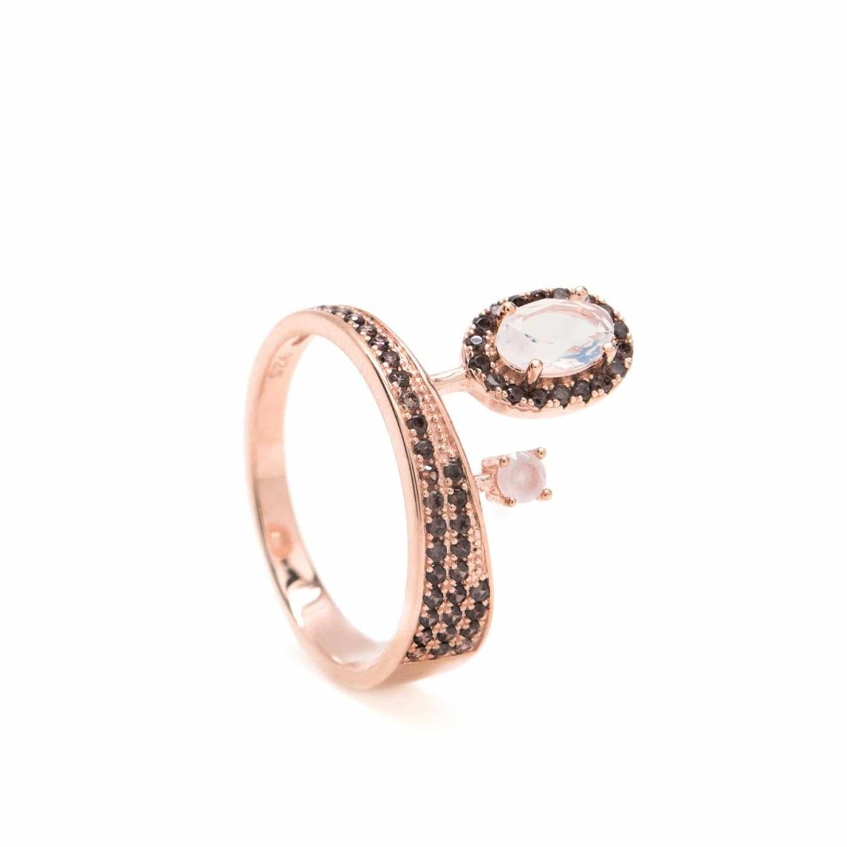 bagues de design irrégulier avec gemmes et zircons LINEARGENT