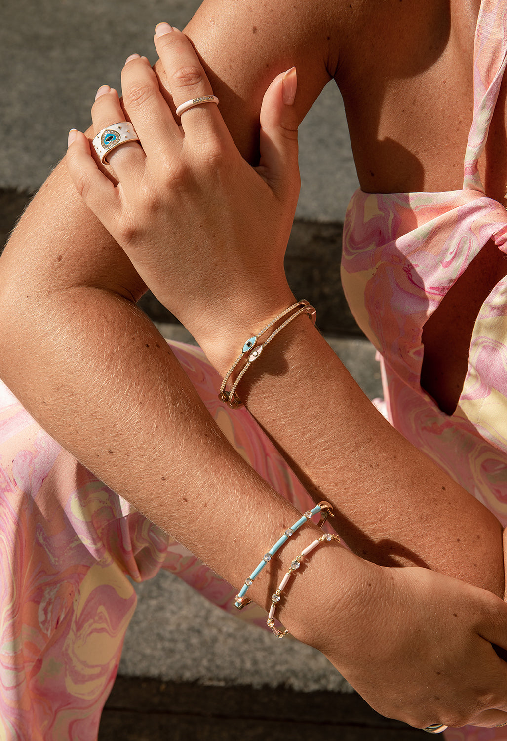 Anillos esmalte en plata diseño corazón