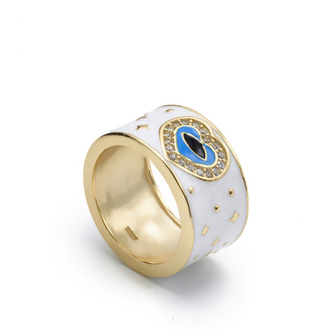 Anillos esmalte en plata diseño corazón-LINEARGENT