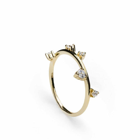 Anillos finos de plata diseño circonitas-LINEARGENT