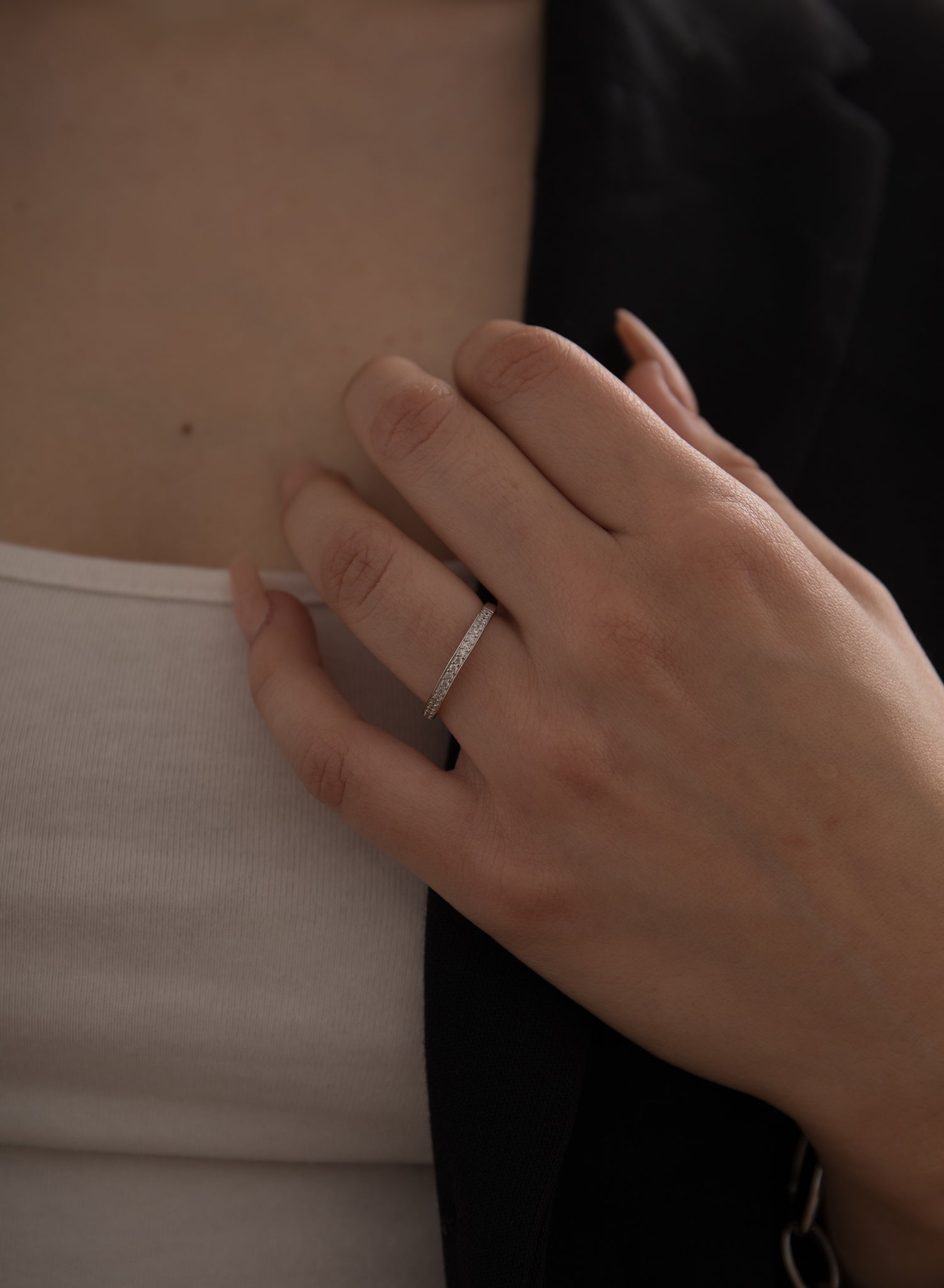 Thin silver Rings design Classic with zirconia