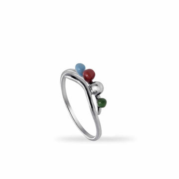 Anillos finos de plata diseño de esmalte con circonita