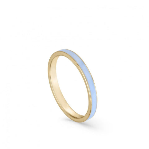 Anillos finos de plata diseño esmalte azul cielo-LINEARGENT