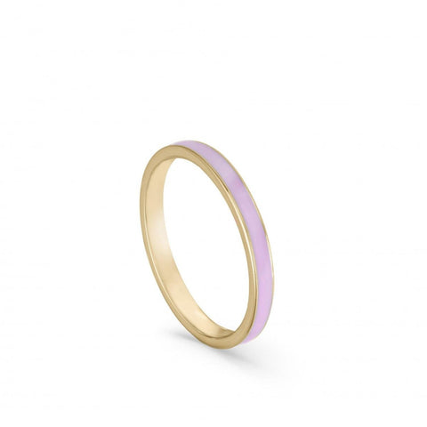 Anillos finos de plata diseño esmalte rosa palo-LINEARGENT