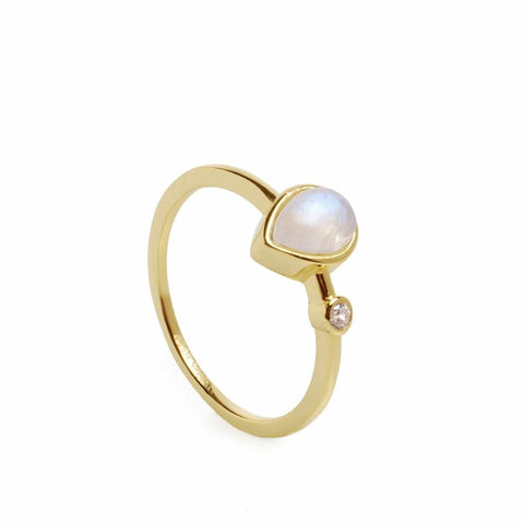 Anillos finos de plata motivo lágrima piedra lunar-LINEARGENT