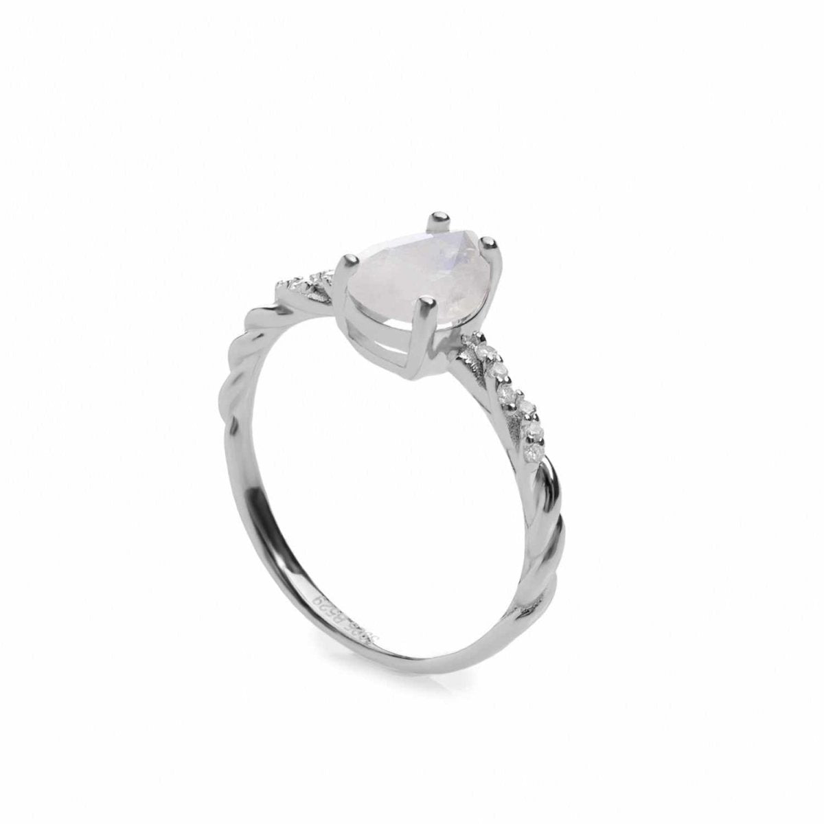 Anillos finos diseño cuarzo adamantino y circonitas-LINEARGENT