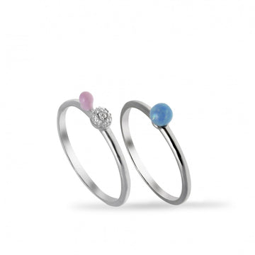 Anillos finos dobles diseño molecular