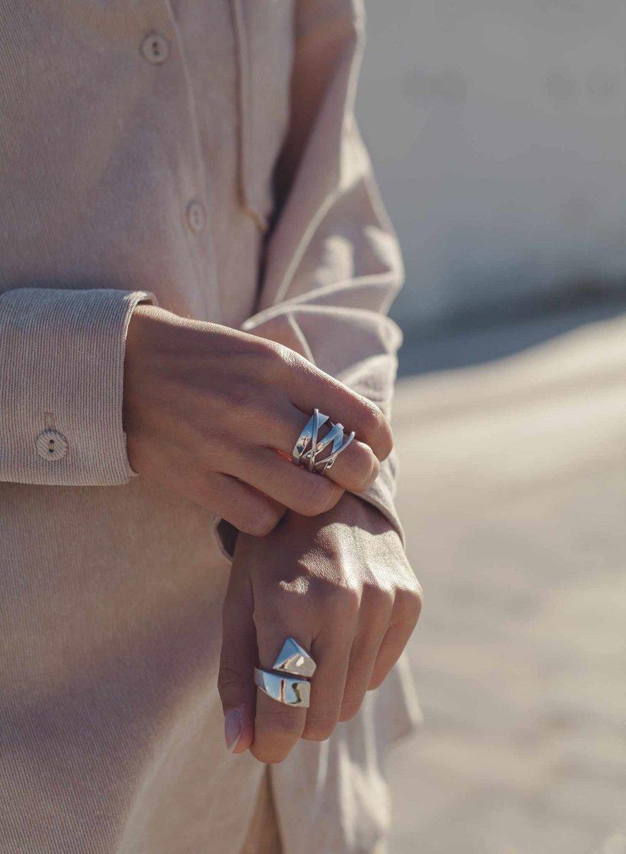 grandes  anneauxde argent  entrelacés LINEARGENT