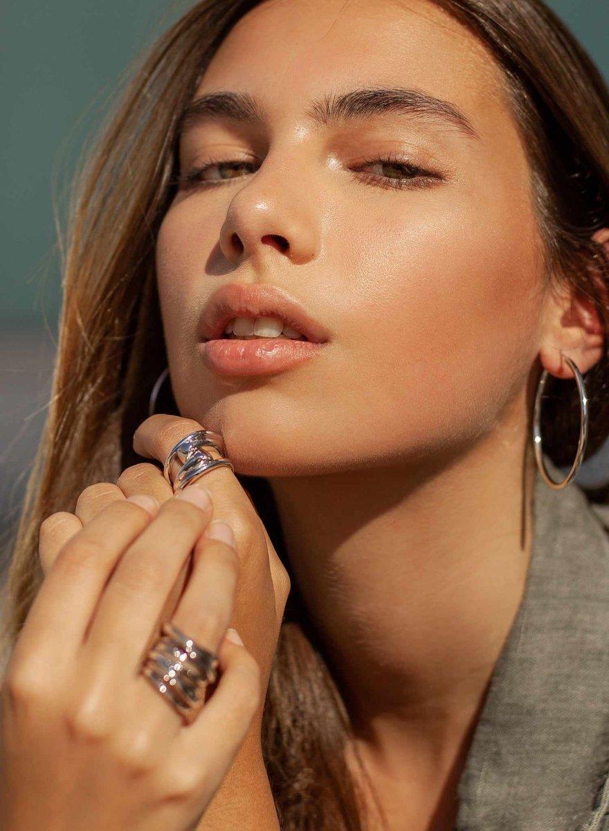 grandes anneaux en argent design LINEARGENT