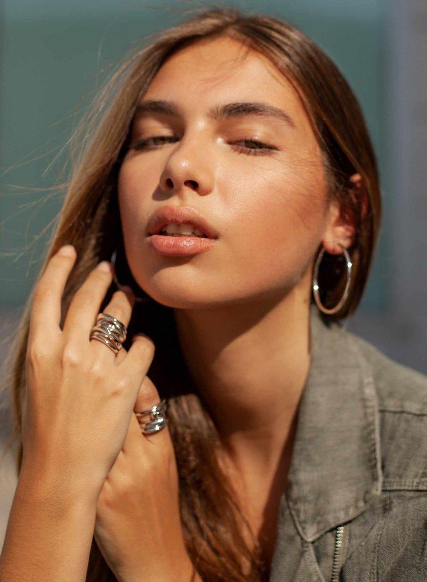 grandes anneaux en argent design LINEARGENT