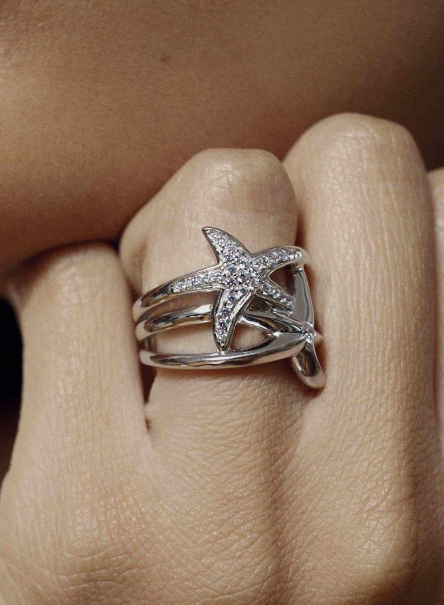 grandes bagues  en argent double motif de LINEARGENT