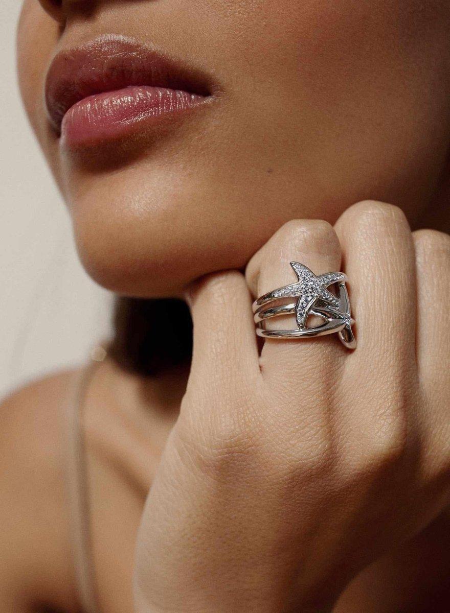 grandes bagues  en argent double motif de LINEARGENT